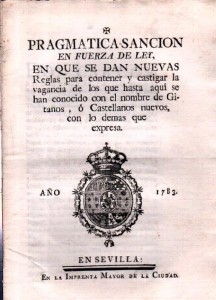 Pragmática contra gitanos 1783